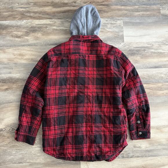 Wrangler Red Black Buffalo Plaid Fleece Shirt Jacket Men’s 3XL Snap Front - Picture 5 of 5